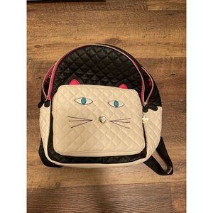 Cool  Betsey Johnson Quilted Pleather Vegan Leather Kitty Cat Backpack